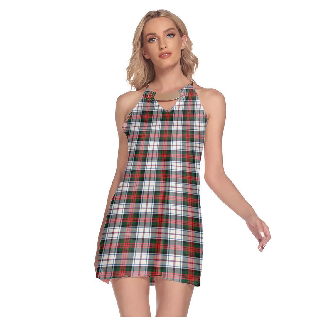 MacDuff Dress Modern Tartan Plaid Round Neck Above Knee Dress