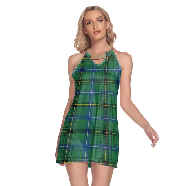 Henderson Ancient Tartan Plaid Round Neck Above Knee Dress