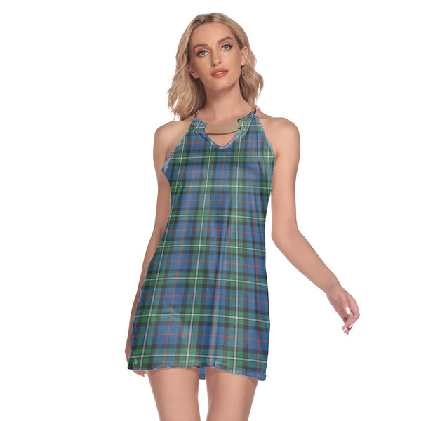 MacPhail Hunting Ancient Tartan Plaid Round Neck Above Knee Dress