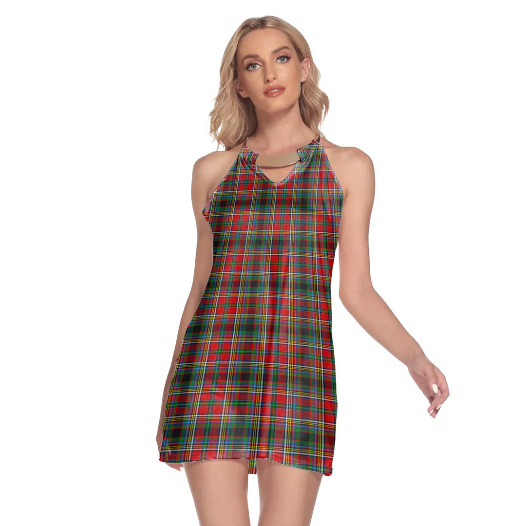 Anderson of Arbrake Tartan Plaid Round Neck Above Knee Dress