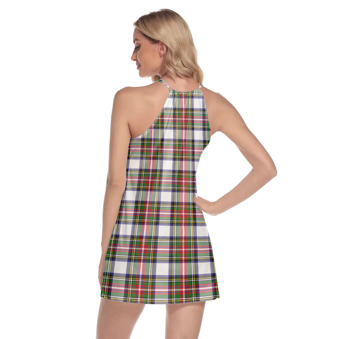 Stewart Dress Modern Tartan Plaid Round Neck Above Knee Dress