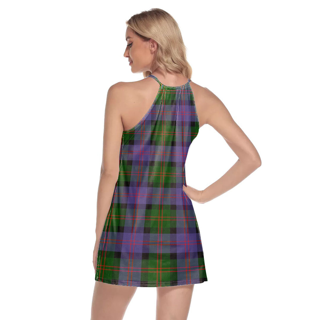 Blair Modern Tartan Plaid Round Neck Above Knee Dress