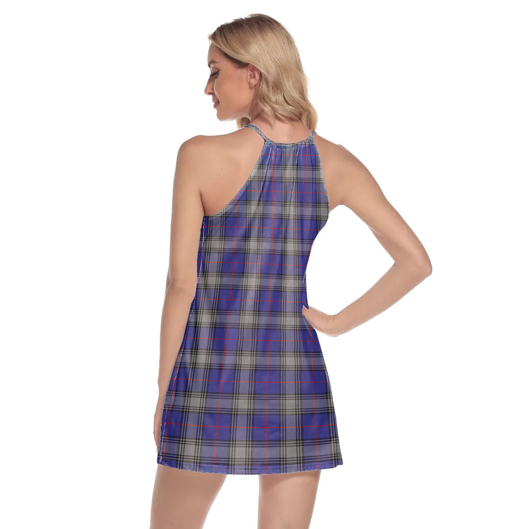 Kinnaird Tartan Plaid Round Neck Above Knee Dress