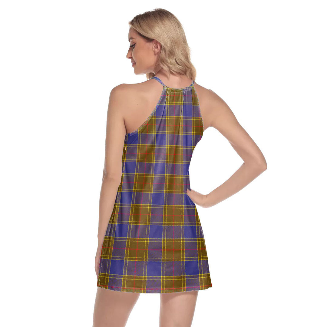 Balfour Modern Tartan Plaid Round Neck Above Knee Dress