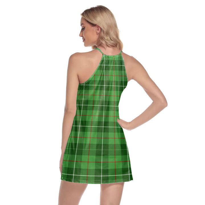 Galloway District Tartan Plaid Round Neck Above Knee Dress