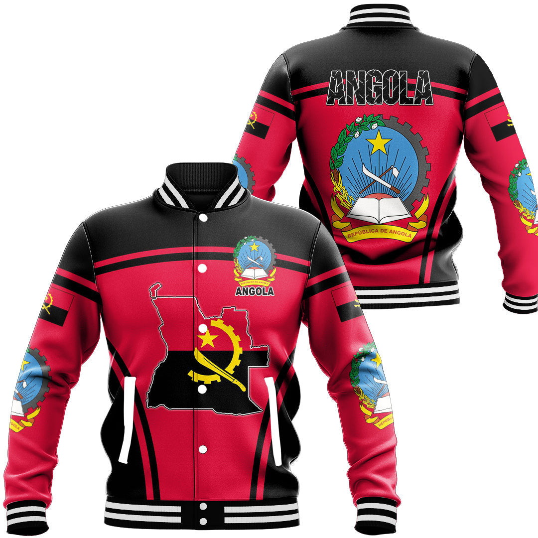 Africa Jacket - Angola Active Flag Baseball Jacket