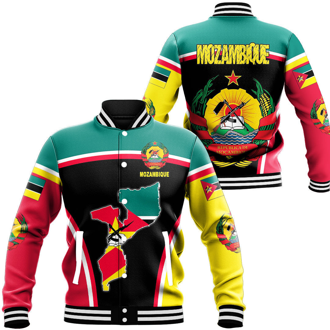 Africa Jacket - Mozambique Active Flag Baseball Jacket