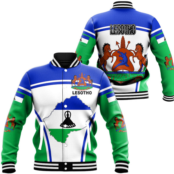 Africa Jacket - Lesotho Active Flag Baseball Jacket