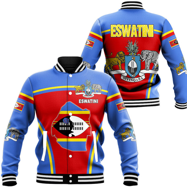 Africa Jacket - Eswatini Active Flag Baseball Jacket