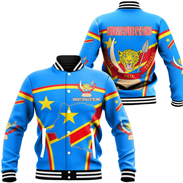 Africa Jacket - Democratic Republic of the Congo Active Flag Baseball Jacket