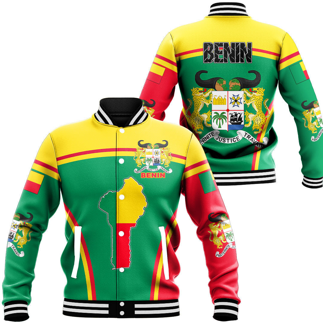 Africa Jacket - Benin Active Flag Baseball Jacket