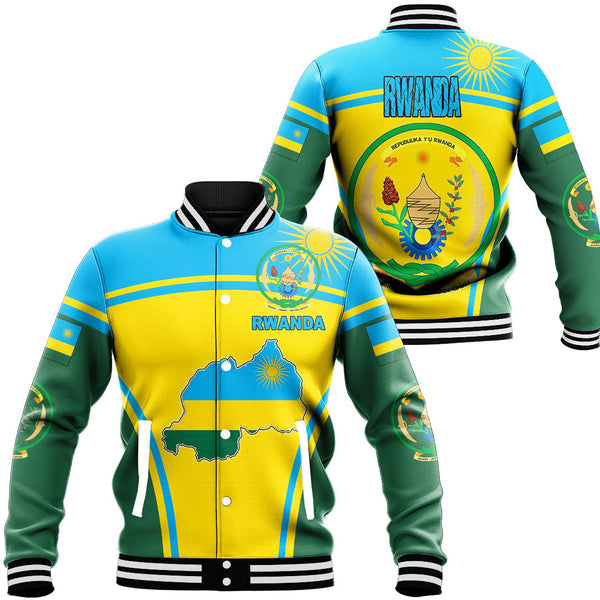 Africa Jacket - Rwanda Active Flag Baseball Jacket