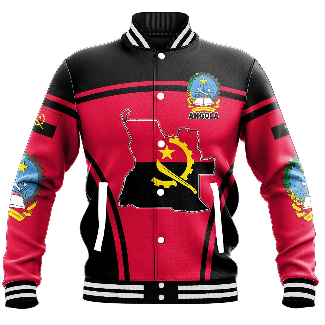 Africa Jacket - Angola Active Flag Baseball Jacket