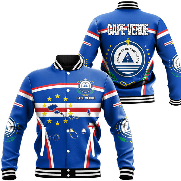 Africa Jacket - Cape Verde Active Flag Baseball Jacket