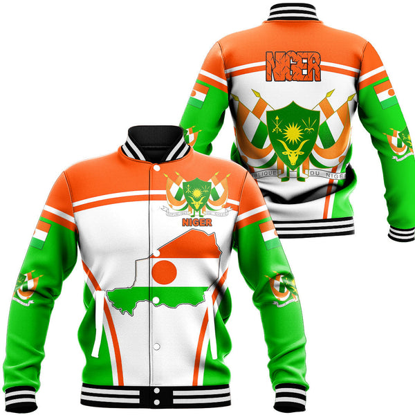 Africa Jacket - Niger Active Flag Baseball Jacket