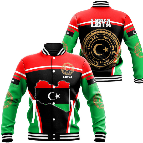 Africa Jacket - Libya Active Flag Baseball Jacket