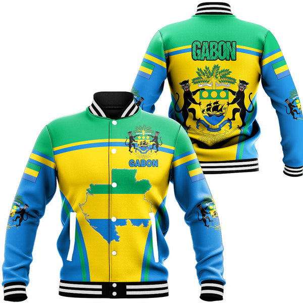 Africa Jacket - Gabon Active Flag Baseball Jacket