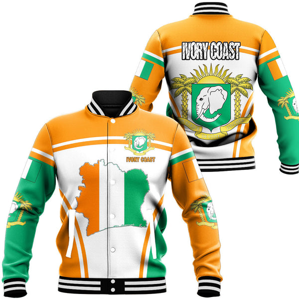 Africa Jacket - Ivory Coast Active Flag Baseball Jacket