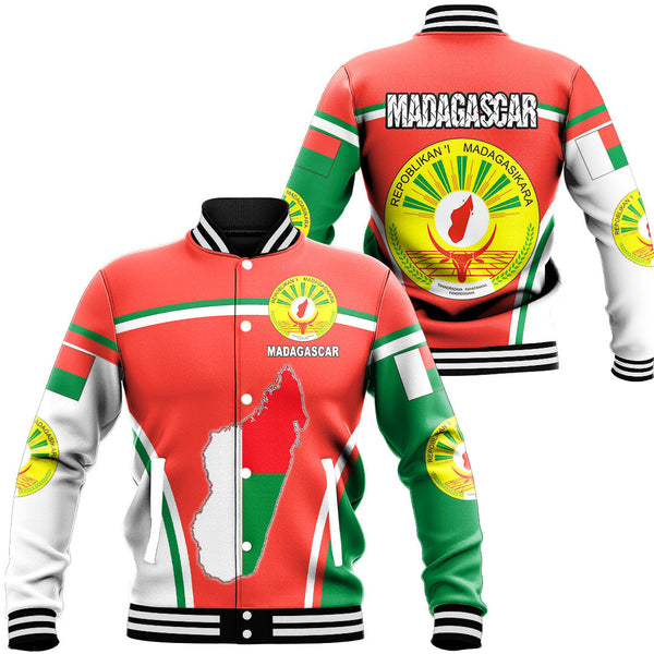 Africa Jacket - Madagascar Active Flag Baseball Jacket