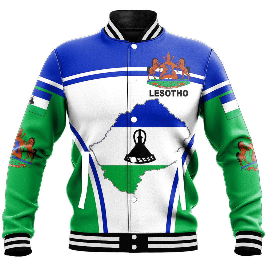 Africa Jacket - Lesotho Active Flag Baseball Jacket