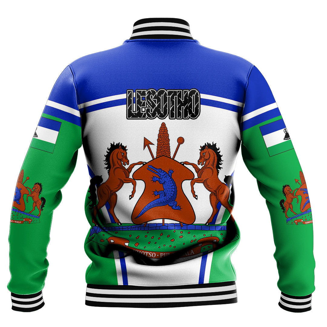 Africa Jacket - Lesotho Active Flag Baseball Jacket