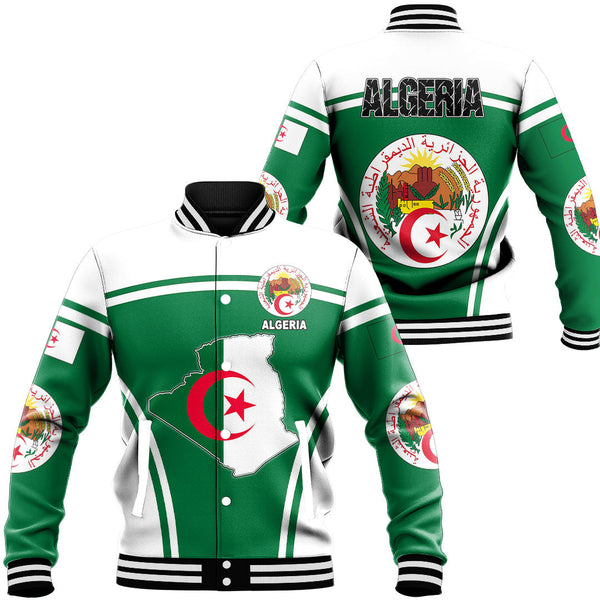 Africa Jacket - Algeria Active Flag Baseball Jacket