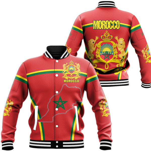 Africa Jacket - Morocco Active Flag Baseball Jacket