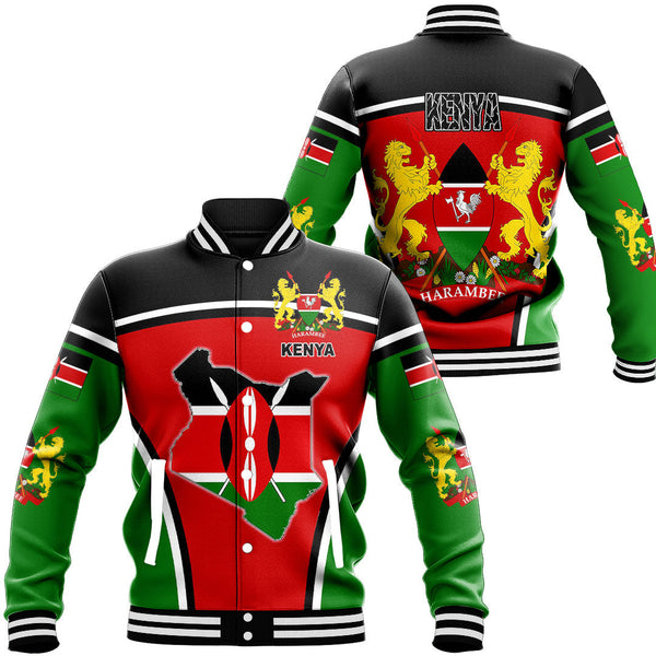 Africa Jacket - Kenya Active Flag Baseball Jacket