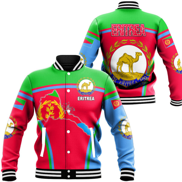 Africa Jacket - Eritrea Active Flag Baseball Jacket