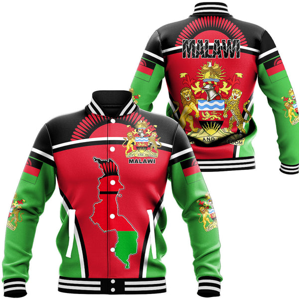 Africa Jacket - Malawi Active Flag Baseball Jacket