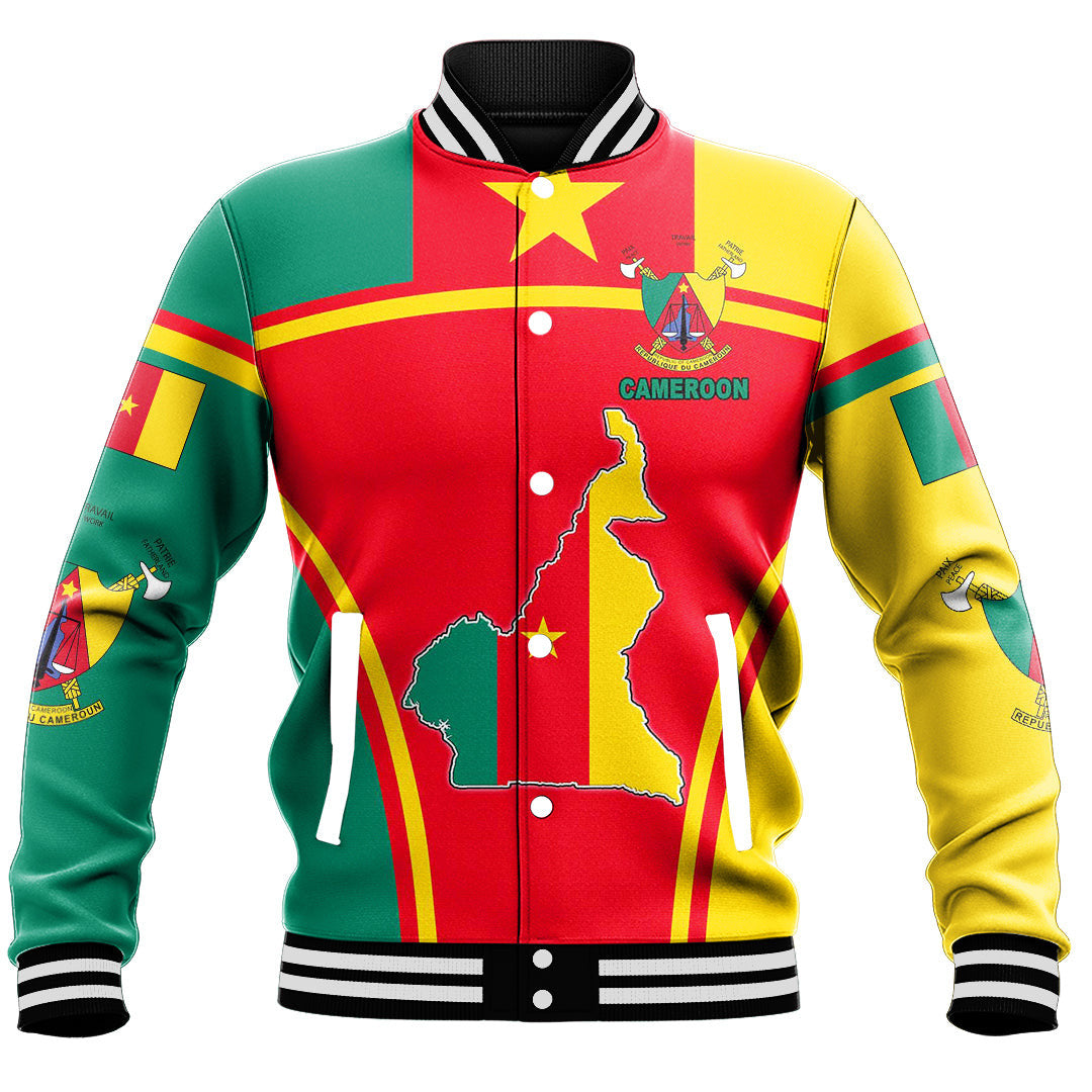 Africa Jacket - Cameroon Active Flag Baseball Jacket