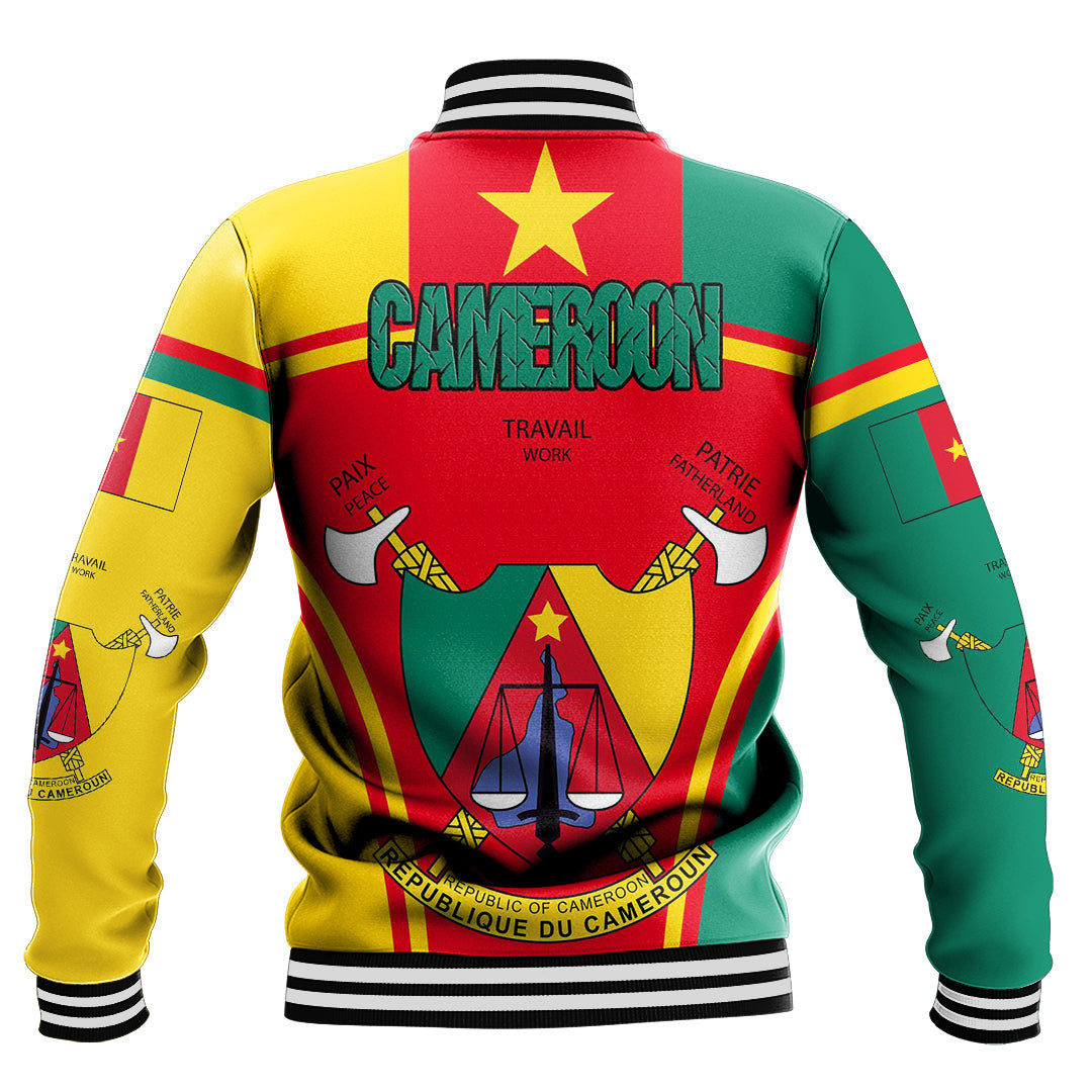 Africa Jacket - Cameroon Active Flag Baseball Jacket