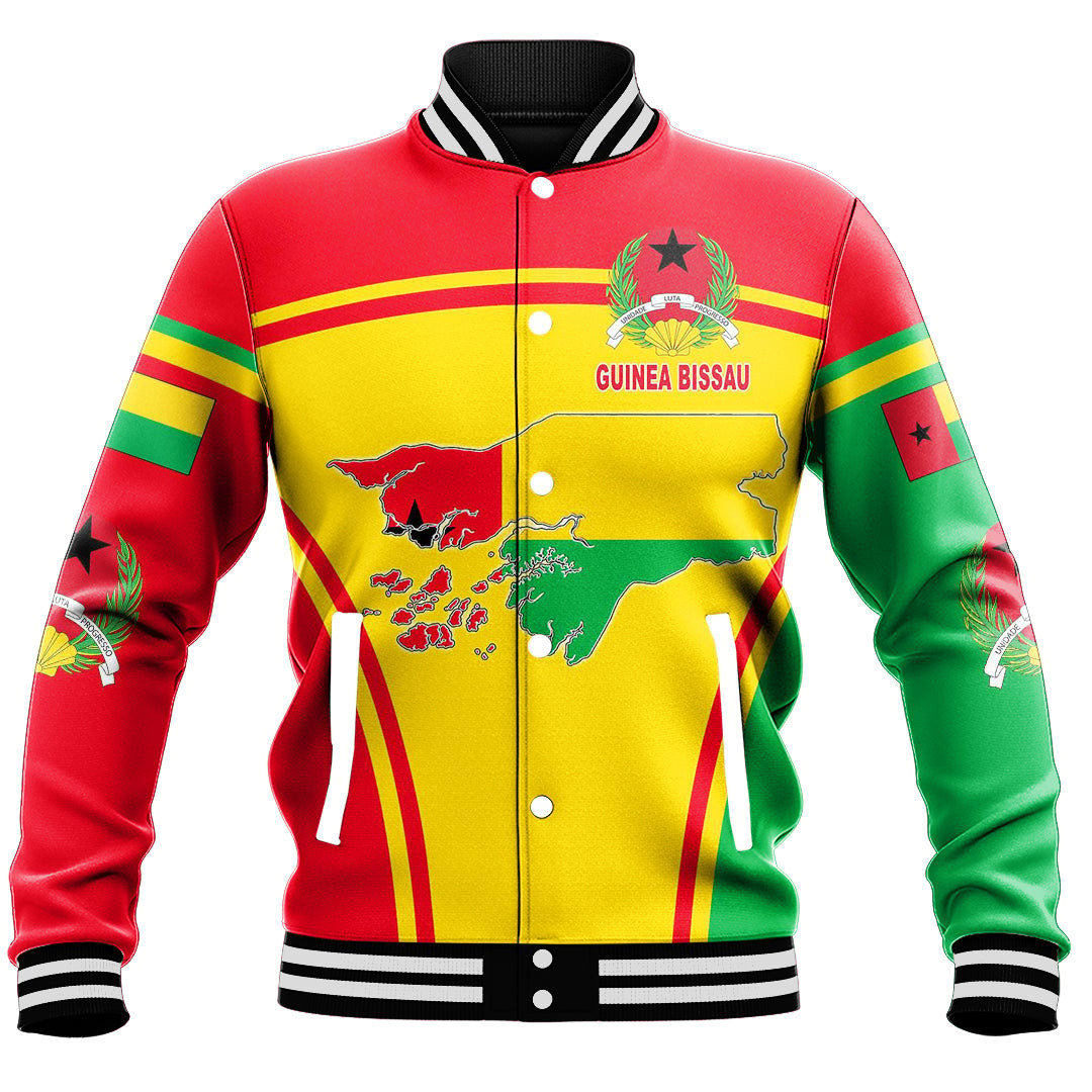 Africa Jacket - Guinea Bissau Active Flag Baseball Jacket