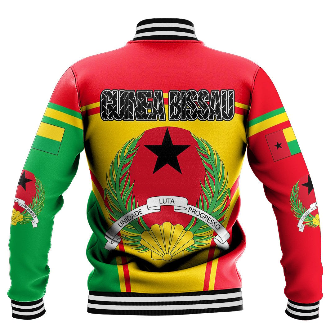 Africa Jacket - Guinea Bissau Active Flag Baseball Jacket