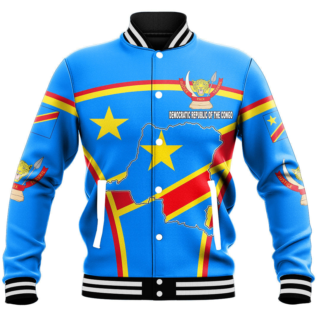 Africa Jacket - Democratic Republic of the Congo Active Flag Baseball Jacket