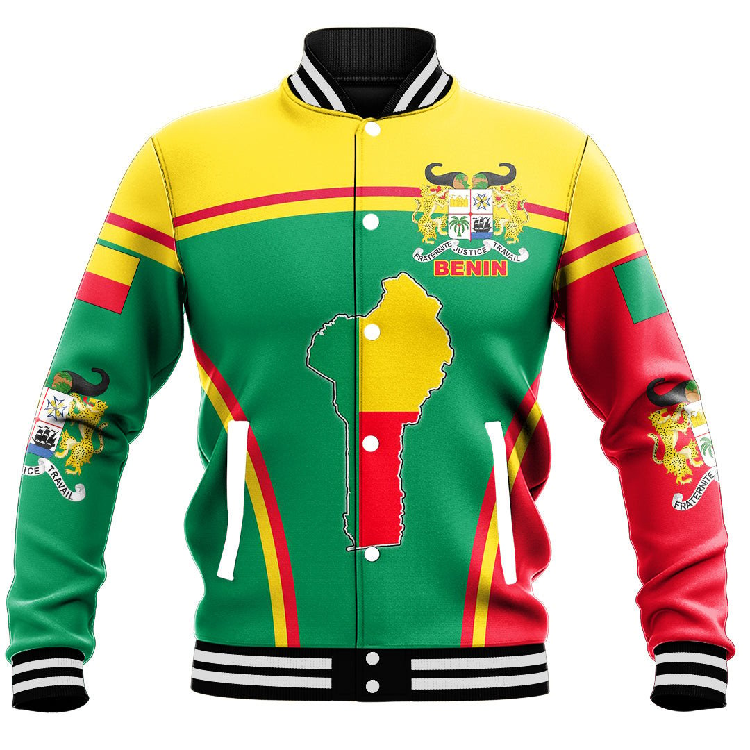 Africa Jacket - Benin Active Flag Baseball Jacket