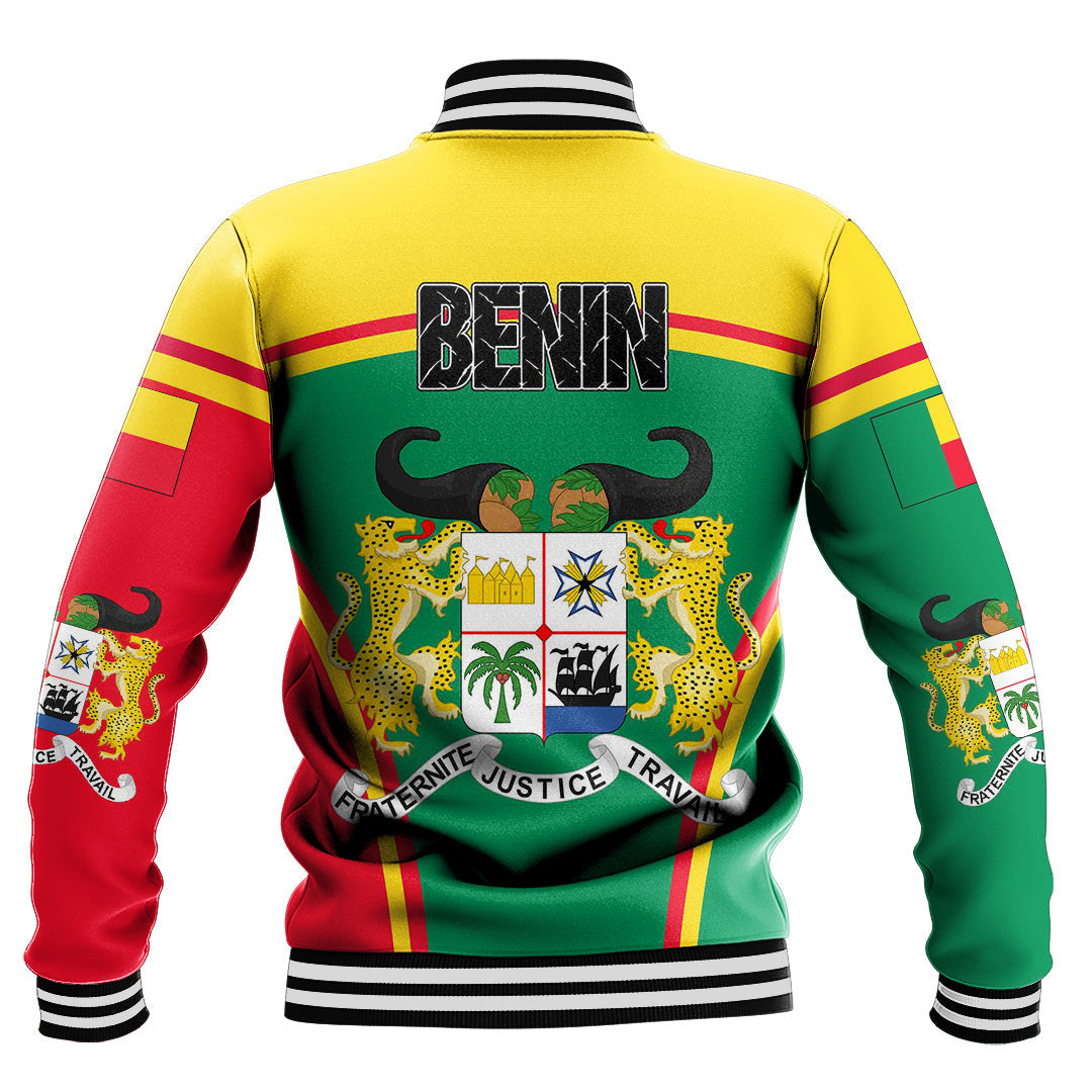 Africa Jacket - Benin Active Flag Baseball Jacket