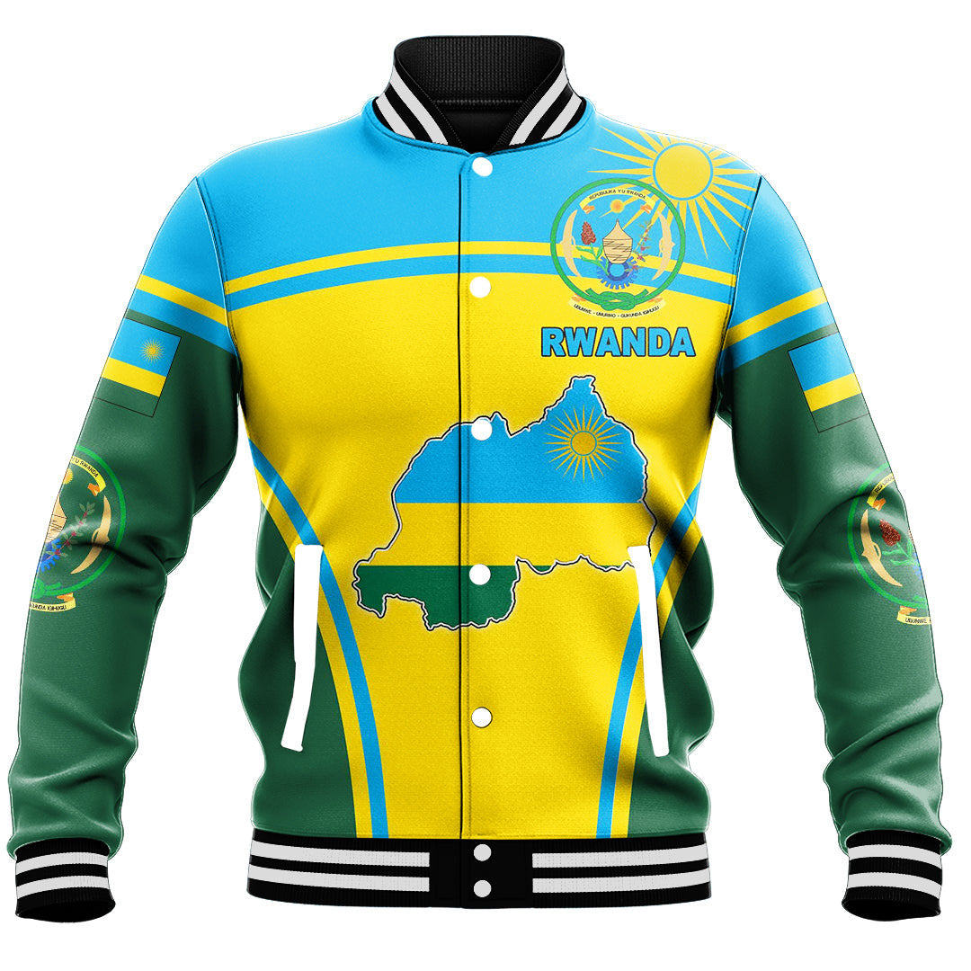 Africa Jacket - Rwanda Active Flag Baseball Jacket