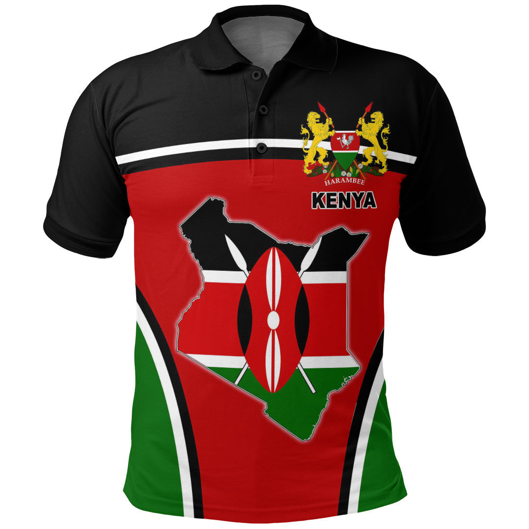 Kenya Active Flag Polo Shirt