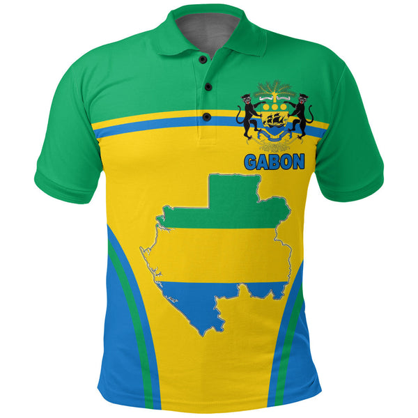 Gabon Active Flag Polo Shirt