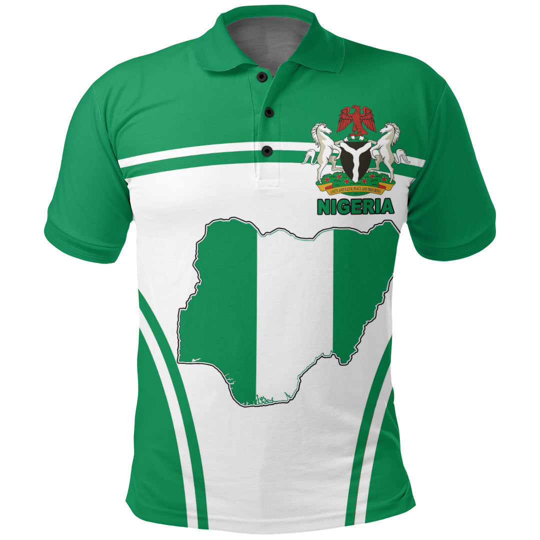 Nigeria Active Flag Polo Shirt