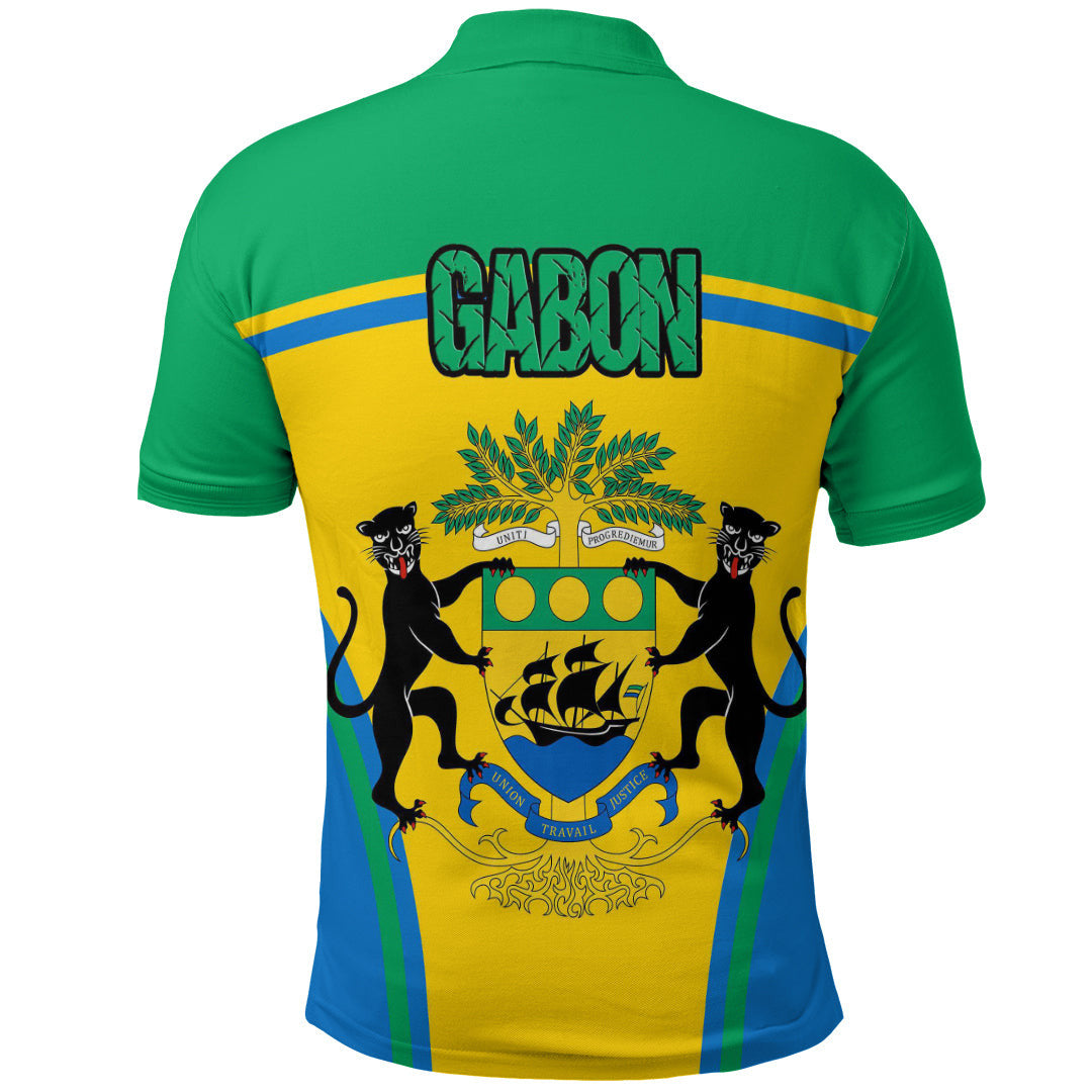 Gabon Active Flag Polo Shirt