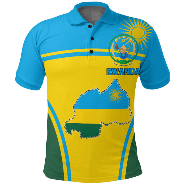 Rwanda Active Flag Polo Shirt