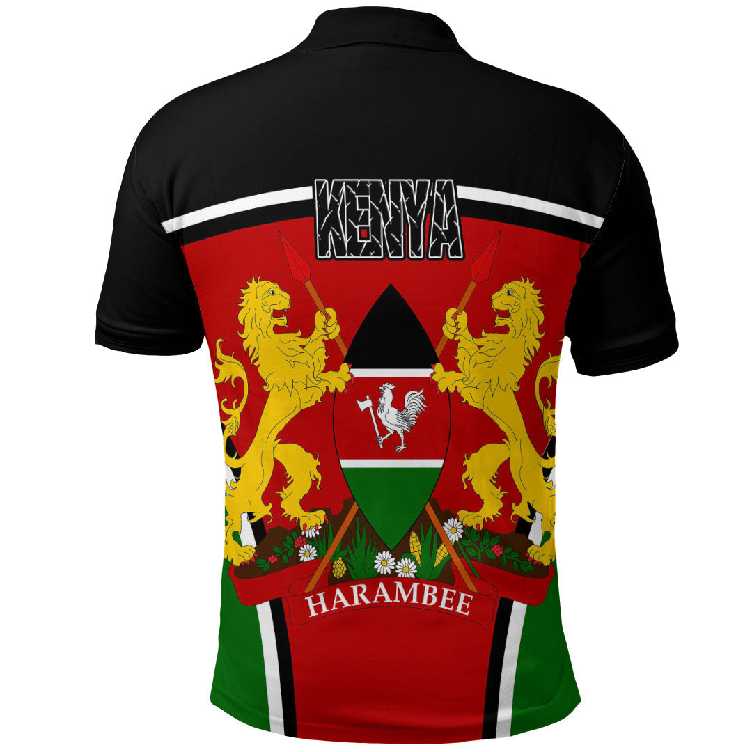 Kenya Active Flag Polo Shirt