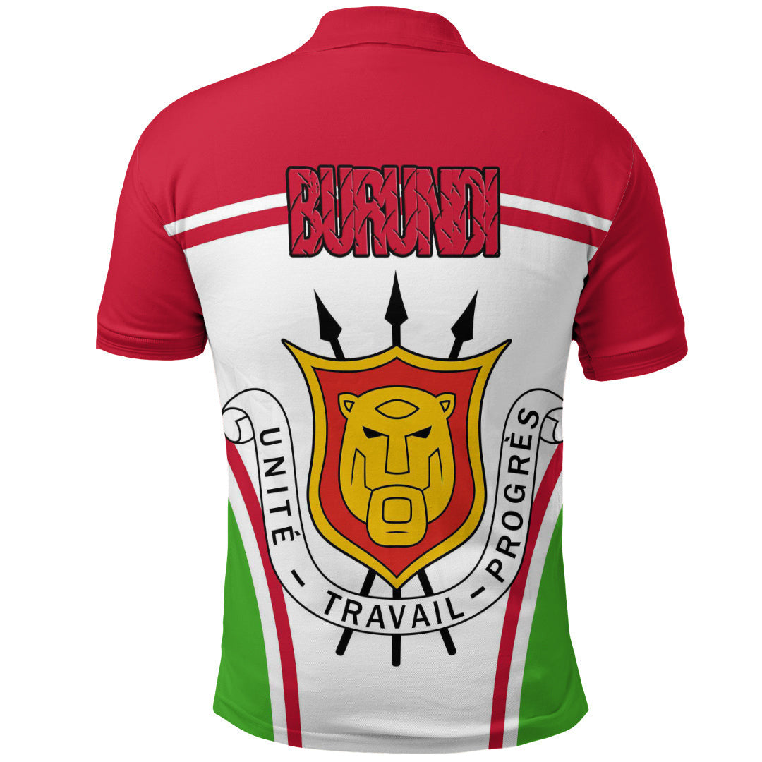 Burundi Active Flag Polo Shirt