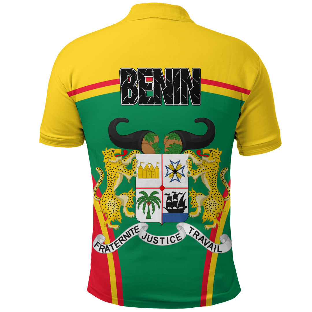 Benin Active Flag Polo Shirt