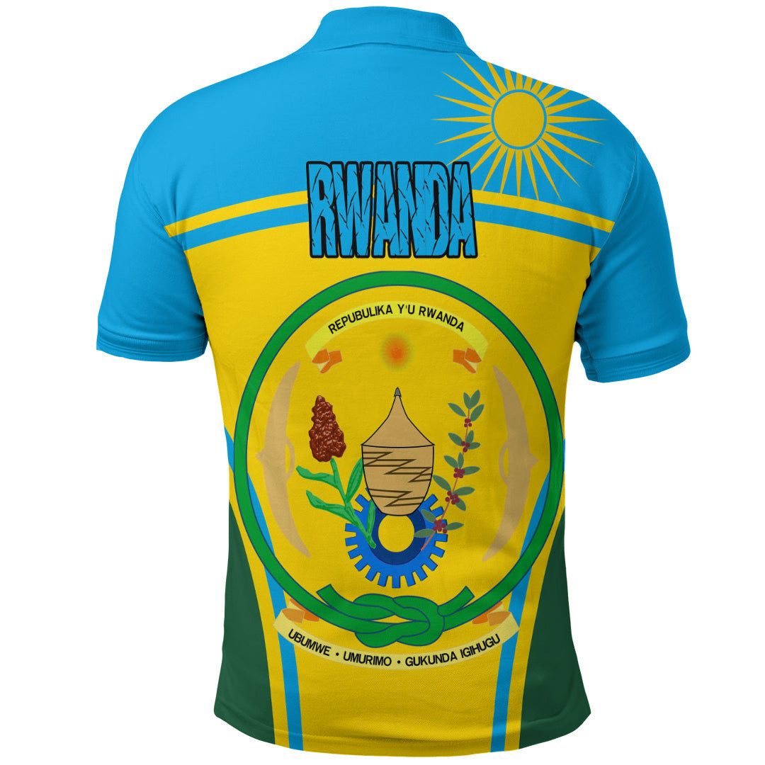 Rwanda Active Flag Polo Shirt