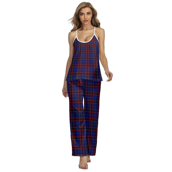 Home Modern Tartan Plaid Cami Pajamas Sets