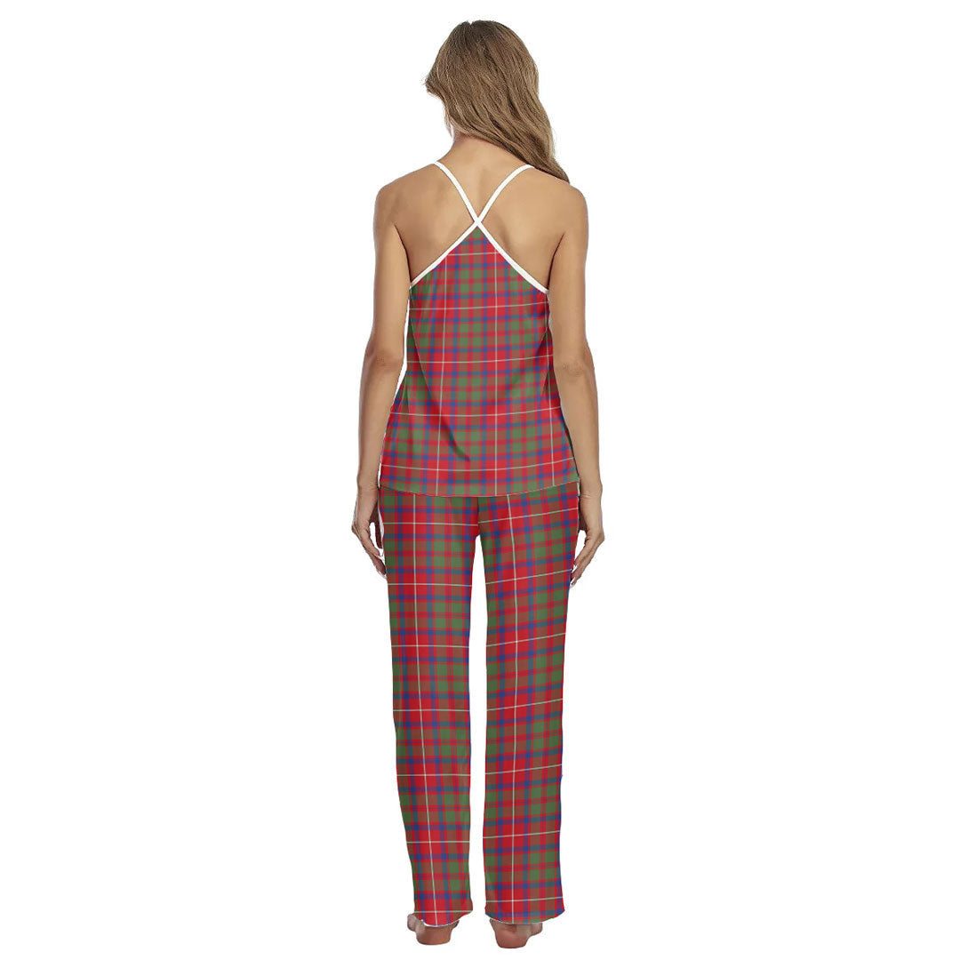 Shaw Red Modern Tartan Plaid Cami Pajamas Sets