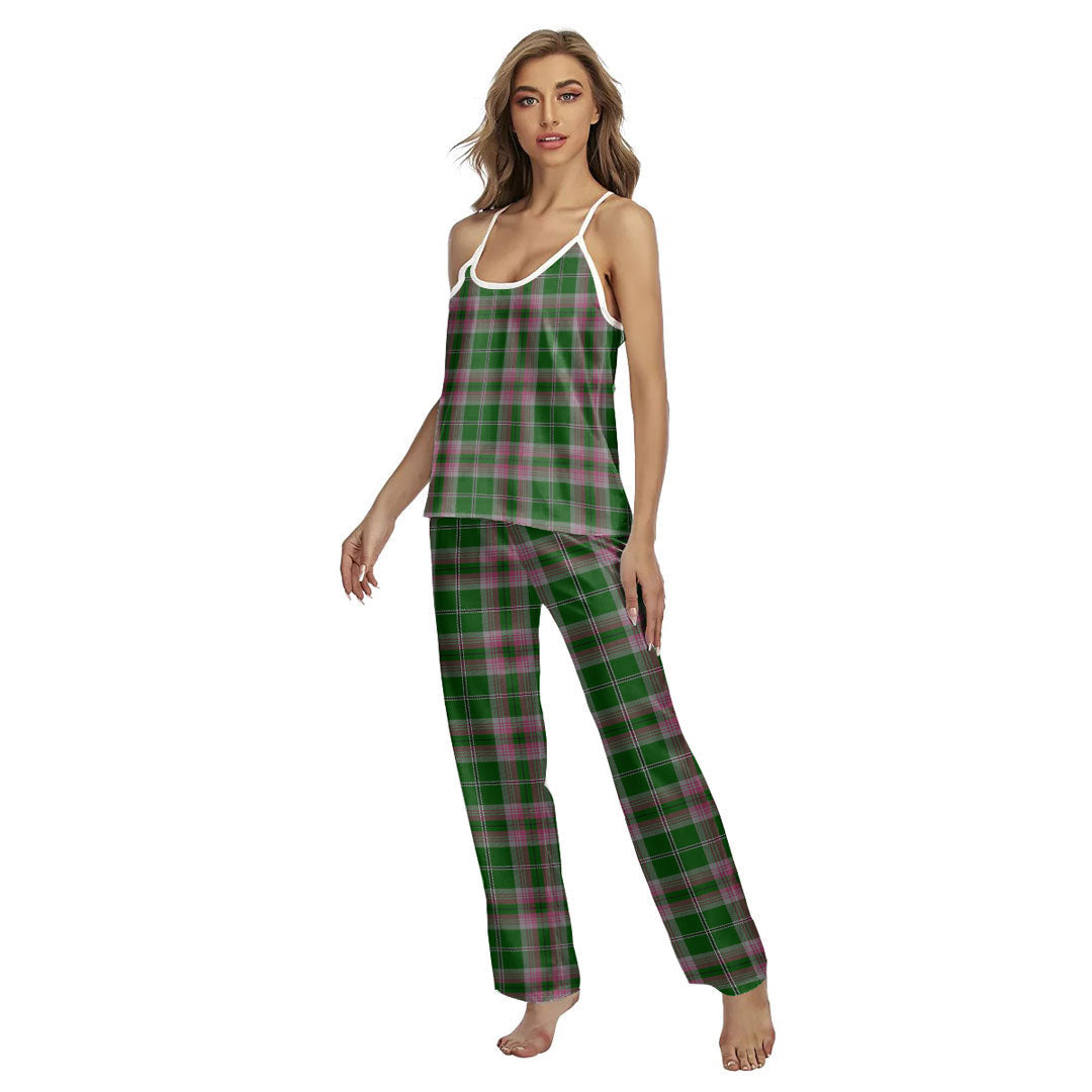 Gray Hunting Tartan Plaid Cami Pajamas Sets